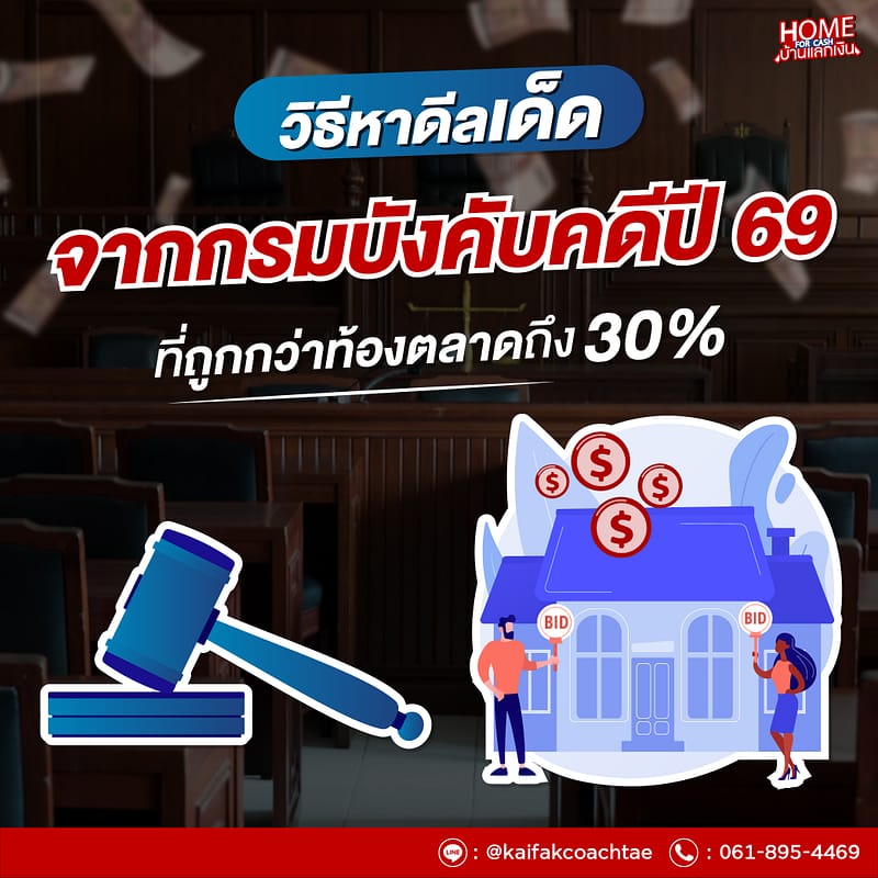 ที่ดินขายทอดตลาด กรมบังคับคดี 2569 วิธีซื้อที่ดินราคาถูกกว่าราคาประเมินถึง 30%