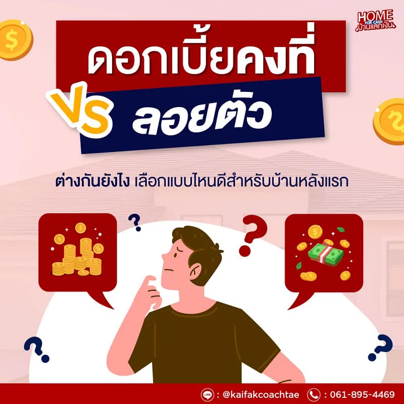 ดอกเบี้ยบ้าน ดอกเบี้ยลอยตัว vs คงที่ ต่างกันยังไง? เลือกแบบไหนดีสำหรับบ้านหลังแรก